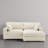 2 - Piece Upholstered White Faux Rabbit Fur Flannel Reversible Modular Sofa Living Room Sectional Couch with Pillows-926571000-926571003