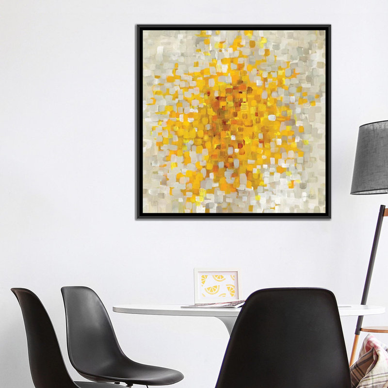 " Summer Blocks " by Danhui Nai, 18" H x 18" W x 1.5" D, Black Framed Canvas, No Mat