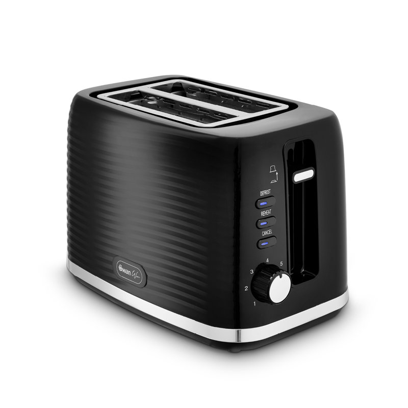 Swan ST19034CRM Wave 2-Slice Toaster, 7 Browning Levels, Defrost, Cancel & Reheat Functions, Removable Crumb Tray, Hidden Cord Storage, Non-Slip Feet