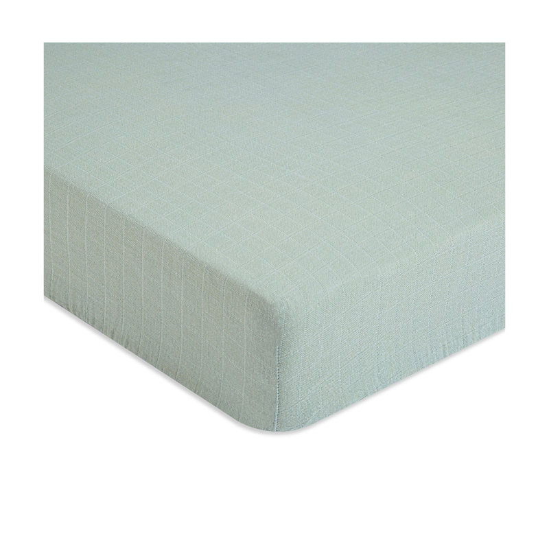 Evergreen Cotton Muslin Fitted Crib Sheet for Toddler Boys