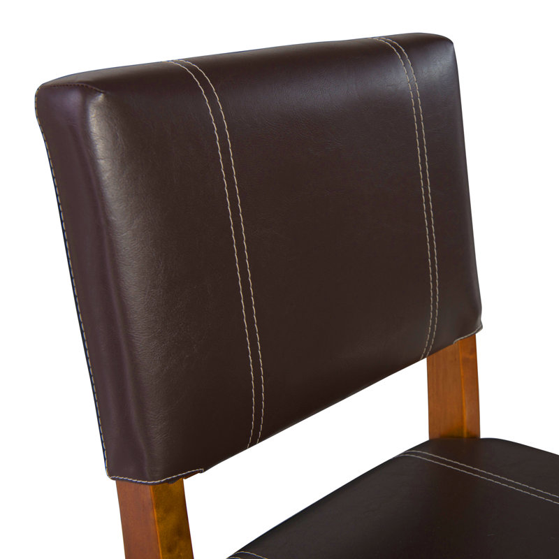 Upholstered Counter Stool with Solid Wood Frame, Bar Stool (30" Seat Height), Dark Brown
