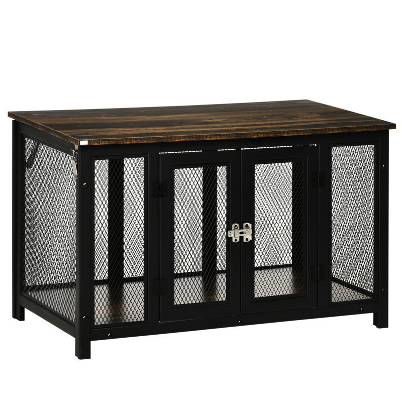 Niche pour animaux de compagnie pour petits chiens - brun, intérieur spacieux, facile à nettoyer, abri pour chien à toit rabattable, nettoyage facile