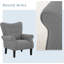 Fauteuil d'appoint moderne avec dossier haut et capitonnage à boutons, fauteuil avec pieds en bois massif pour le salon, la chambre à coucher ou le club