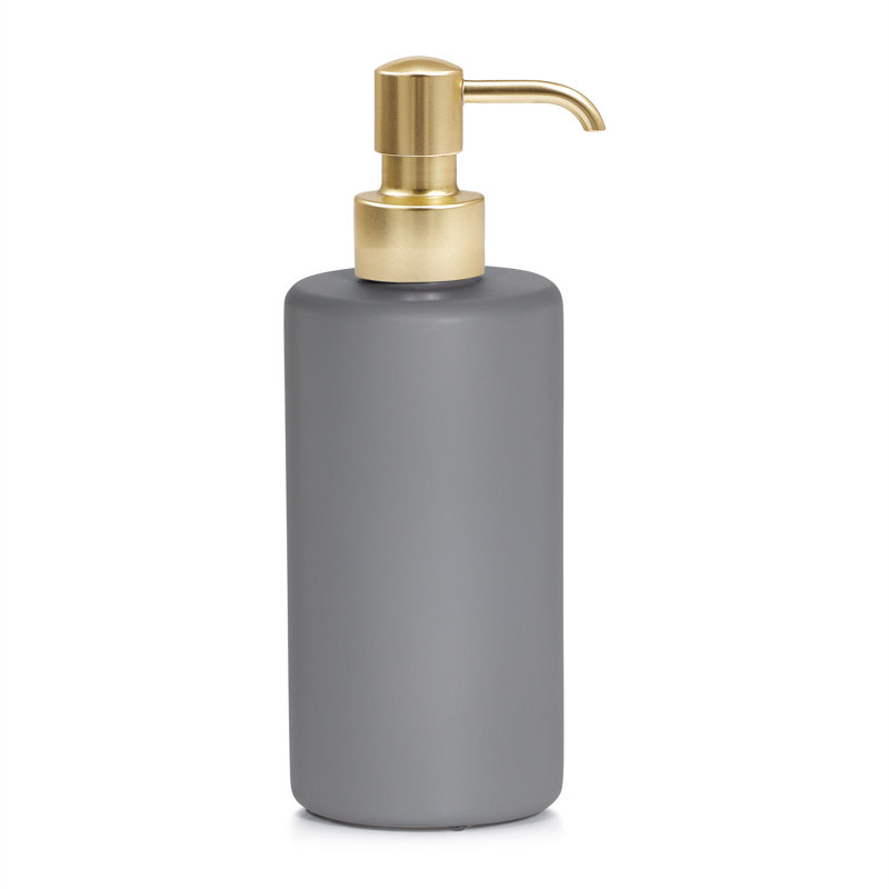 Domus Smoke Matte Soap / Lotion Dispenser, Matte Brass