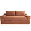 Orange à 2 places avec fonction convertible, structure en acier, mousse à mémoire de forme, revêtement en velours côtelé, sans assemblage pour chambre à coucher dans une petite structure renforcée et 1 conception, zéro