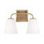 Crete 2 Light Frosted Dimmable Vanity Light-505162633