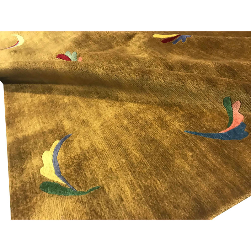 Hand-Knotted High-Quality Gold Area Rug
