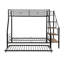 Lit superposé en métal avec lit gigogne et escalier de rangement-1142284167