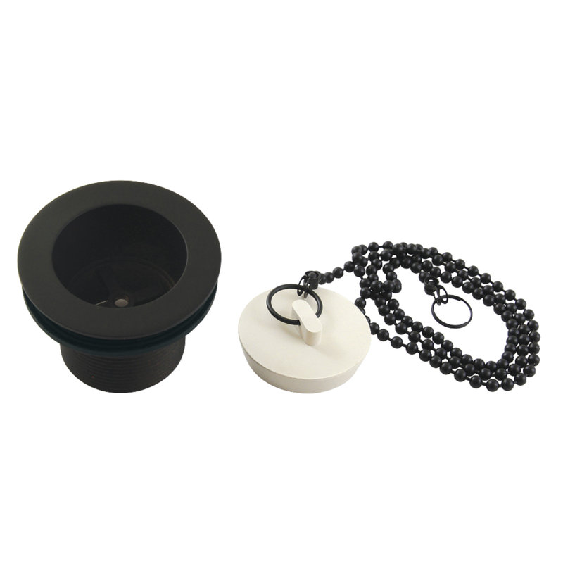 Chaîne et bouchon de baignoire, Noir mat