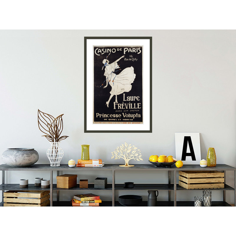 Affiche du casino de Paris Laure Freville par Inconnu, impression giclée encadrée, H 41,5 po x l 29,29 po