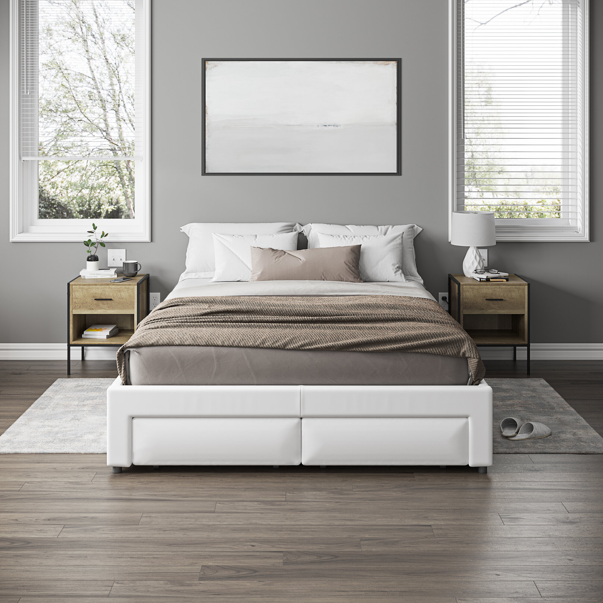 Wade Logan® Elizondo Vegan Leather Storage Bed & Reviews | Wayfair