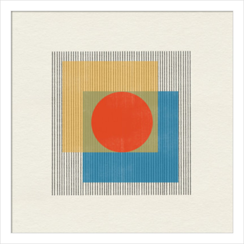 Midcentury Modern Object No 3 by Miuus, White, 17" H x 17" W x 1" D