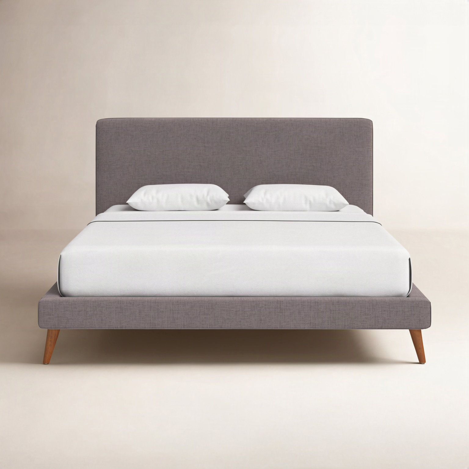Williams Platform Bed, King, Dark Gray Linen