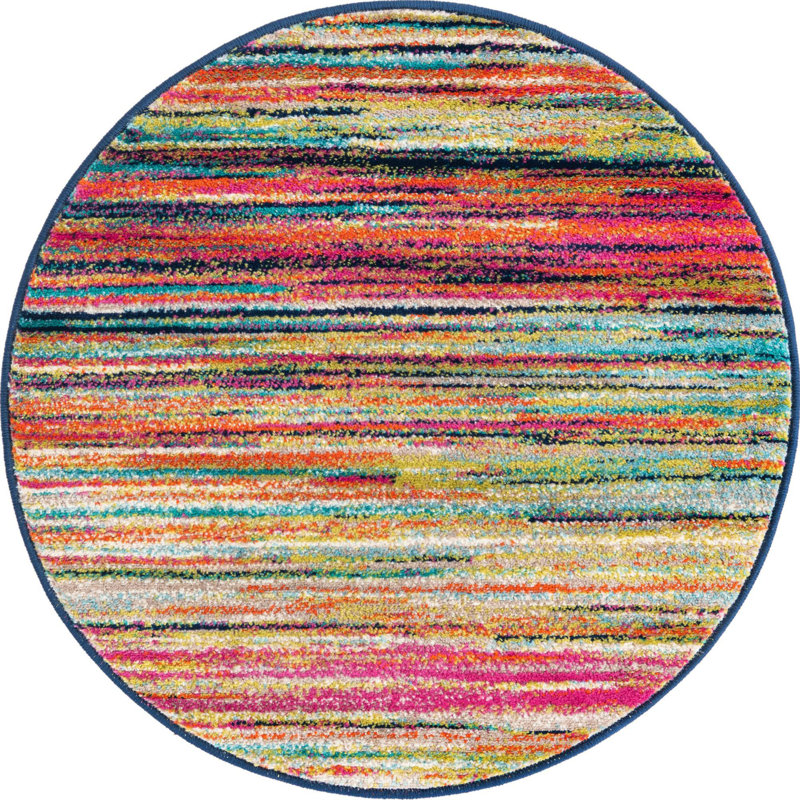 Analiese Striped Indoor Rug, Round 3'