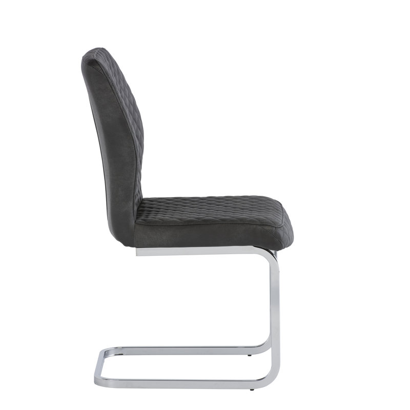 Kerry 45cm H Upholstered Metal Side Chair, Grey