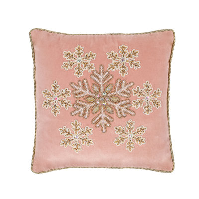 Sequined Cotton Throw Pillow
