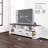 Yazeed Rustic Ridge Washed White 3 Drawer 66" W x 20" H x 16" D TV Stand