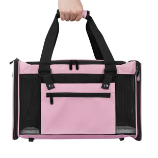 pink dog carrier travel