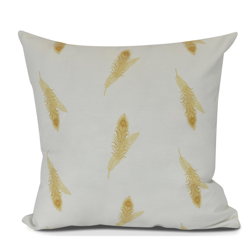 Goals, Gourds, And Gatherings Outdoor Reversible Throw Pillow, Gold, 20" H x 20" W