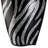 14" Tall Polyresin Decorative Vase, Black Finish With Silver Zebra Pattern