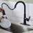 Stainless Steel 3-Function Single Handle Pull Down Kitchen Faucet With Deckplate-105782472