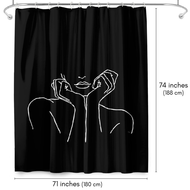 Rideau de douche abstrait abstrait noir de Martina