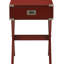 Table de bout rouge pratique avec tiroir - attrait rustique et base stable en bois pour rangement de bureau carré-318465840