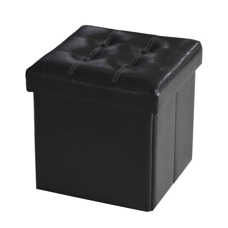 Faux Leather Ottoman