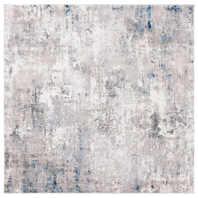 Vogue Performance Abstract Rug, Square 6'7"