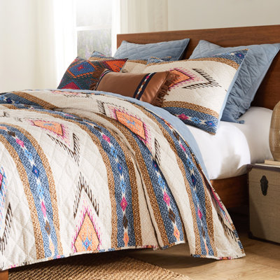 Ensemble de courtepointe pour grand lit 3 pièces Greeny Home Fashions Cheyenne Spirit, 90 x 90 po