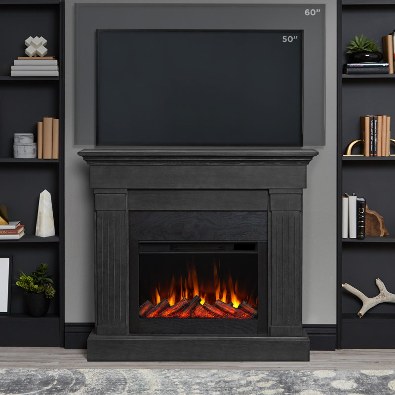 Crawford 47" Slim Electric Fireplace by Real Flame, Gray