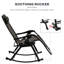 Outdoor Rocking Chairs, Foldable Reclining Anti Gravity Lounge Rocker W/ Pillow, Cup & Phone Holder