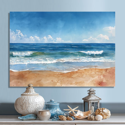 Bleu, bleu, italien, bord de mer, Escape II - Beach Wall Art Living Room