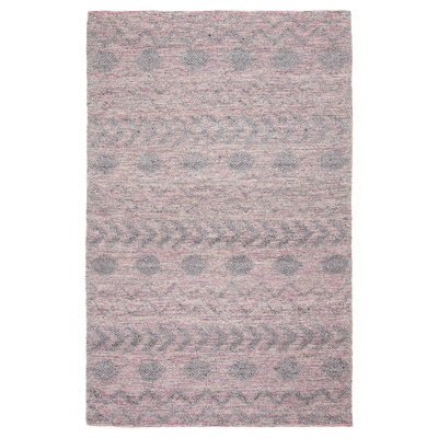 Tapis rose nouvel âge en laine 5 pi 11 po x 9 pi Brasia