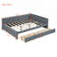 Lit de jour rembourré avec 2 tiroirs de rangement, structure de canapé en tissu de lin, aucun sommier tapissier requis, design classique et fonctionnel-226058201