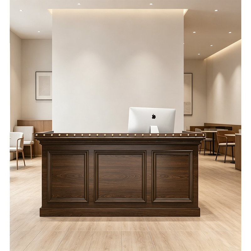 Bureau de réception en bois massif Traditional, Brown