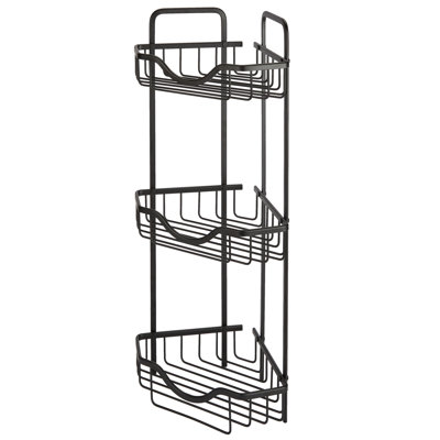 3 Tier Aluminum Bath Shelf in Black