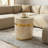 Mother Of Pearl Shell Side End Accent Table With Base-20967646