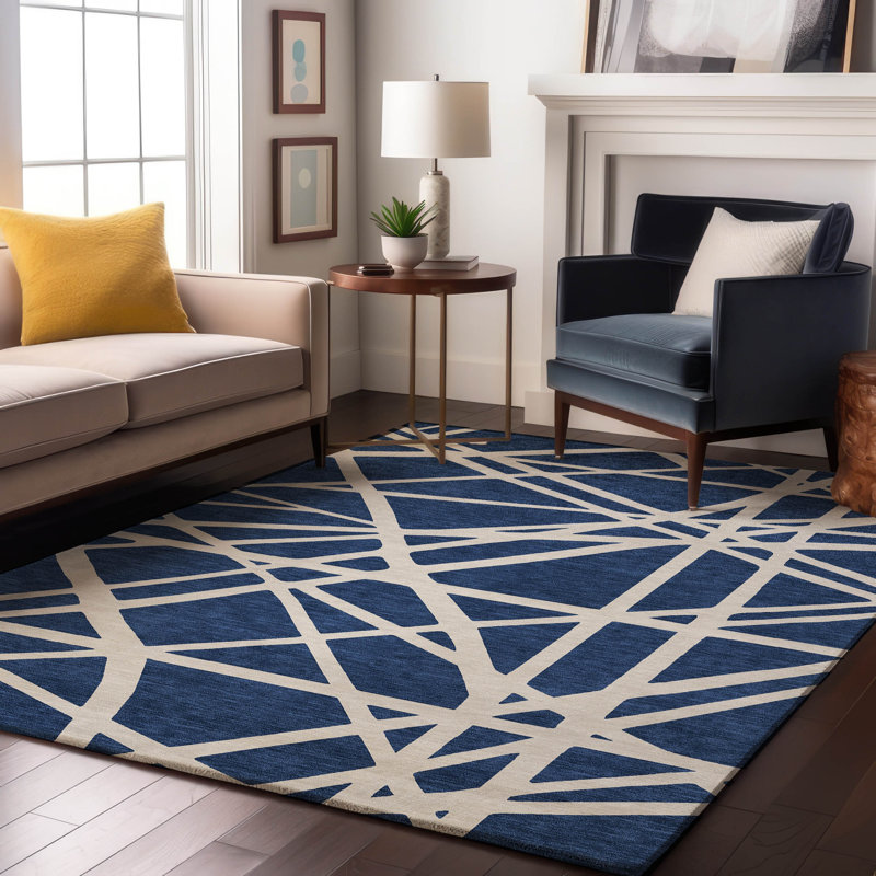 Premium Machine Washable Cossette AMF1040 Geometric Rug, Rectangle 9' x 12'