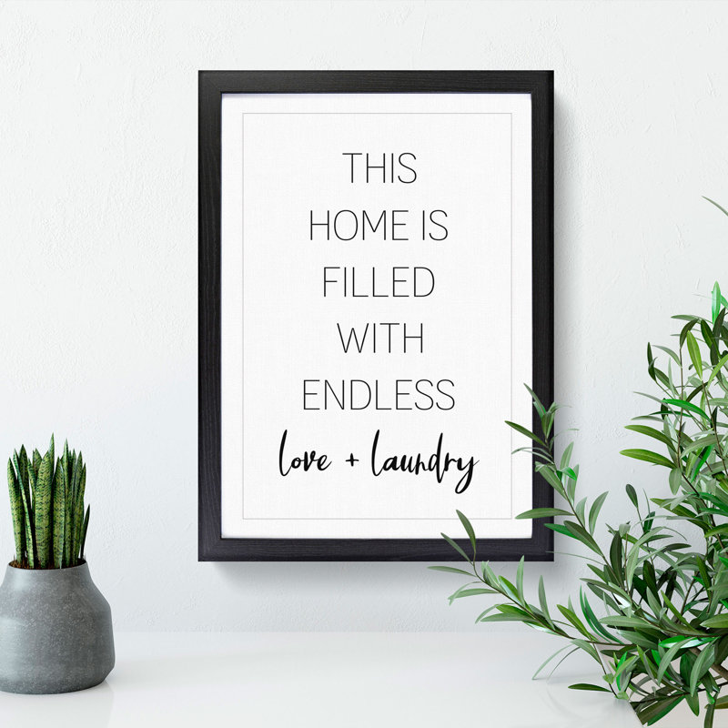 Endless Love and Laundry - Framed Print, 48cm H x 36cm W x 2cm D, Black