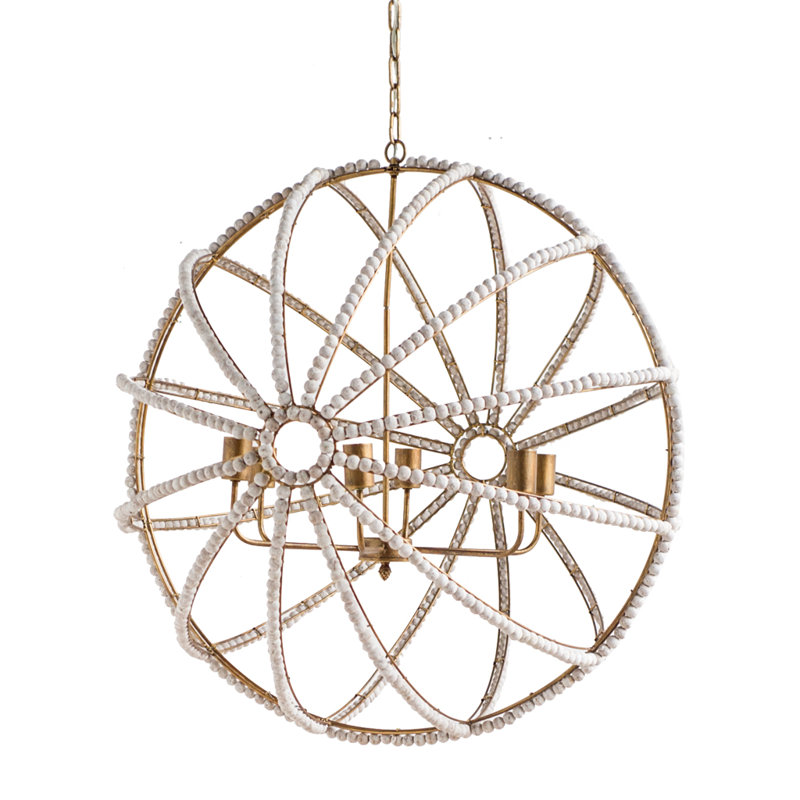 Lachance 6 - Light Dimmable Globe Chandelier, White