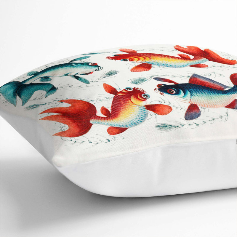 Square Throw Cushion, 40cm H x 40cm W x 15cm D, White