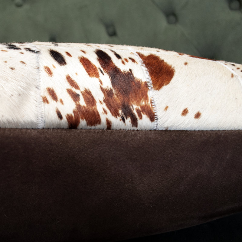 Thomas Collection® Genuine Patchwork Cowhide Brown and Cream Accent Pillow 13” x 20”