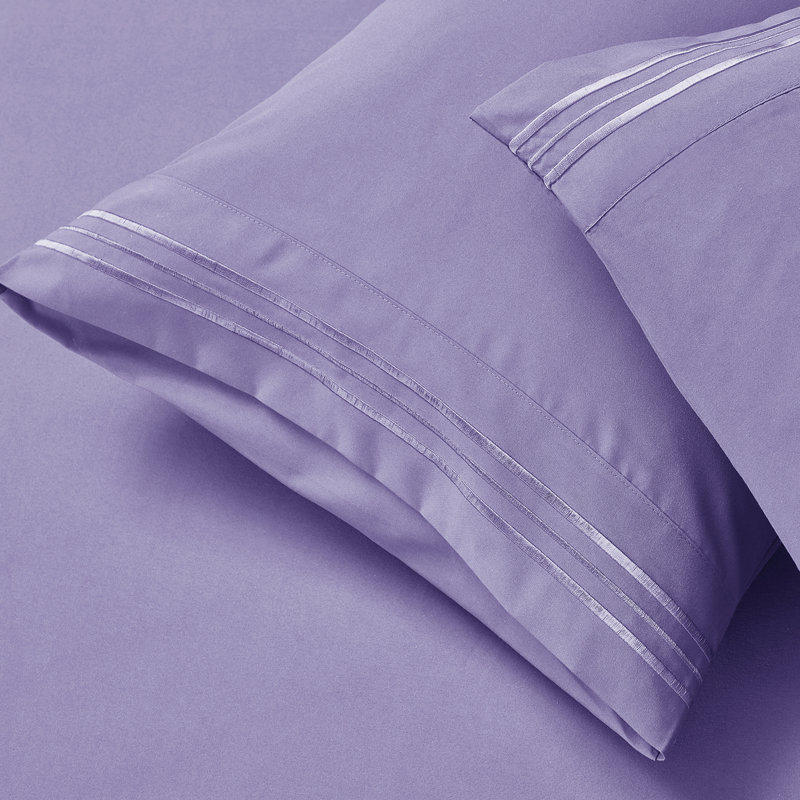 1800 Series Double-Brushed Microfiber Hypoallergenic Sheet Set, Lavender, Twin XL Sheet Set with 1 Pillowcase