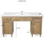 Meuble-lavabo de 60 po avec lavabo SMC, armoire de rangement spacieuse moderne avec tiroirs à fermeture en douceur et plateau basculant, pieds en bois massif et poignées en métal argenté-129669204