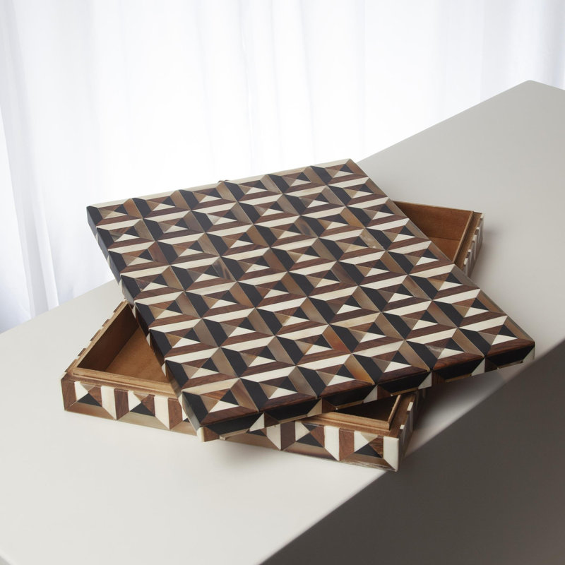 Triangle Marquetry Box-Lg