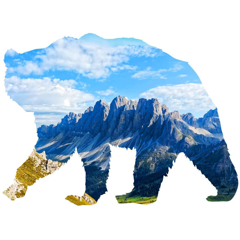 Adhésif décoratif montagne grizzly, H 10 po x l 14 po