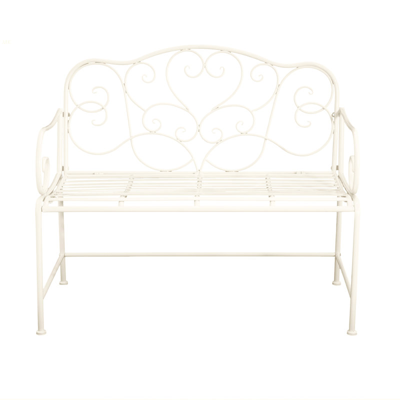 Banc de jardin Sunnydaze - blanc, Blanc mat