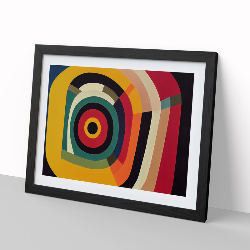 Invigorating Modern Abstract - Framed Print, Black, 46cm H x 64cm W x 2cm D