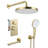 Luxury 3-Function Shower System Set - Solid Brass Control Valve, 10" Overhead Shower, 3-Spray Handheld with Bathtub Spout-119149780
